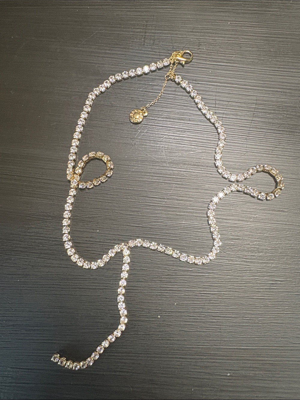 Baublebar Gold-Tone Crystal Tennis Necklace - Sparkling Clear Stones NWOT
